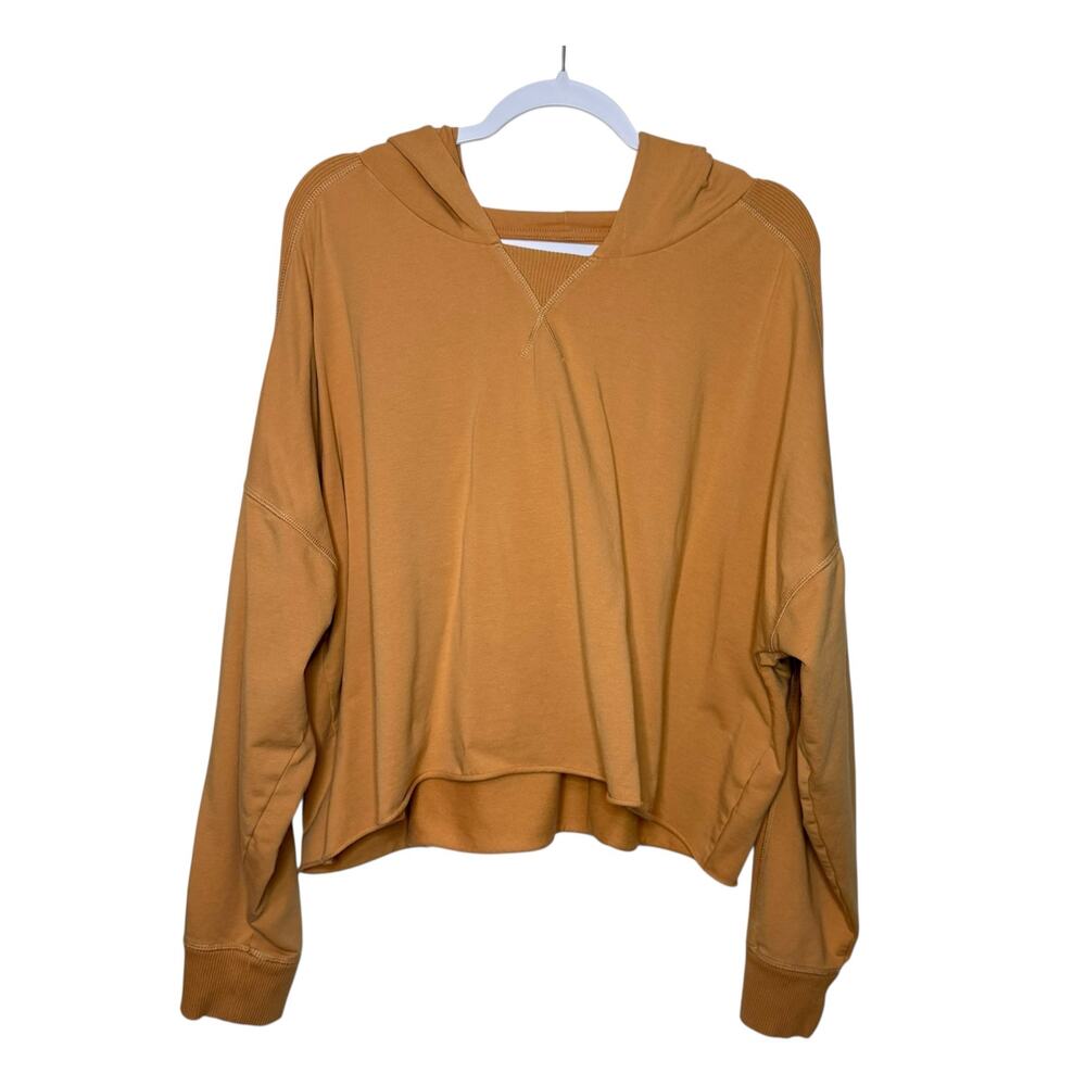 Offline by Aerie Oversized Crop Hoodie Sweatshirt Activewear Women XXL Mustard‎